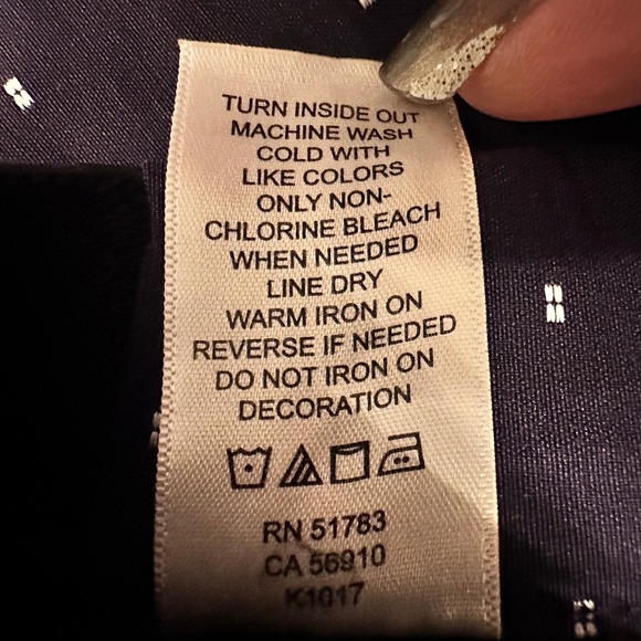 Maurices Navy Blue Micro Dot Slim Tapered Pull On Pants Medium - Picture 9 of 12